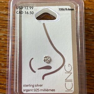 Sterling silver nose ring, new.